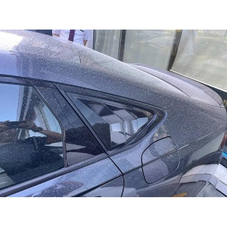 Carbon Fiber Rear Window Shuttler Louver Cover Trim For Honda Accord 2023 2024