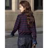 Demana Women's Striped Lapel Knit Top