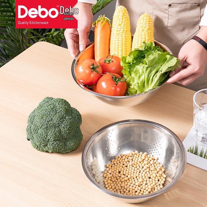 Debo Clinton Stainless Steel Washing Basin & Strainer Set