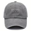 Vintage distressed Säurewäsche Baseballkappe Modisches Mailand Design Druck Verstellbare Dad Hat Mehrfarbiges Gewebe Handwaschbar