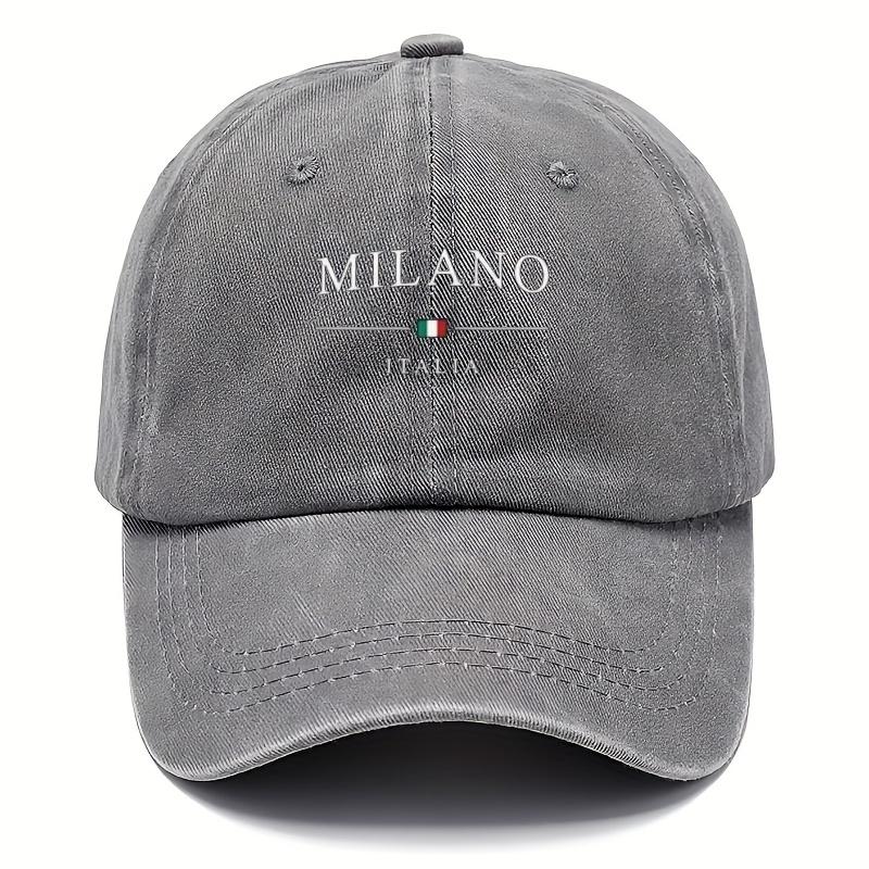 Vintage distressed Säurewäsche Baseballkappe Modisches Mailand Design Druck Verstellbare Dad Hat Mehrfarbiges Gewebe Handwaschbar