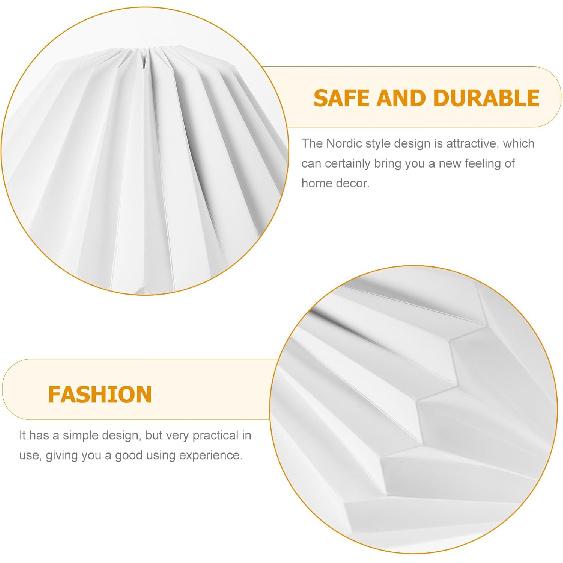 Angoily Nordic Style Origami Paper Hanging Lamp Shade, 12.59X12.59X11.02 Inch, White Foldable Ceiling Light Cover for Chandeliers, Table Lamps, Floor