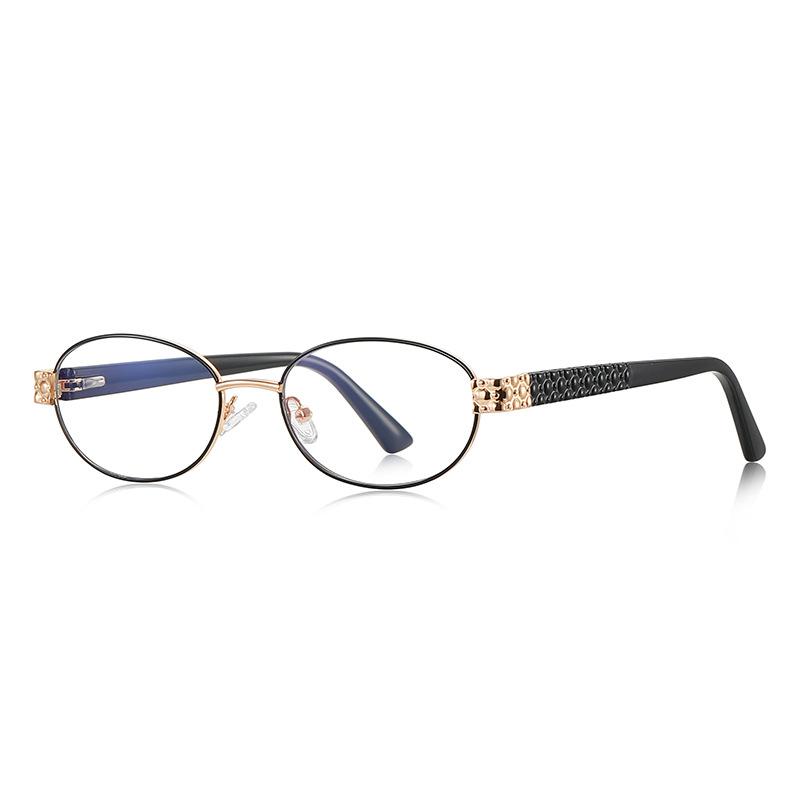 

Oval Anti Blue Light Blocking Glasses Metal Frame Reading Glasses Sexy Leopard Eyeglass Far sighted Glasses For Woman UV400 0