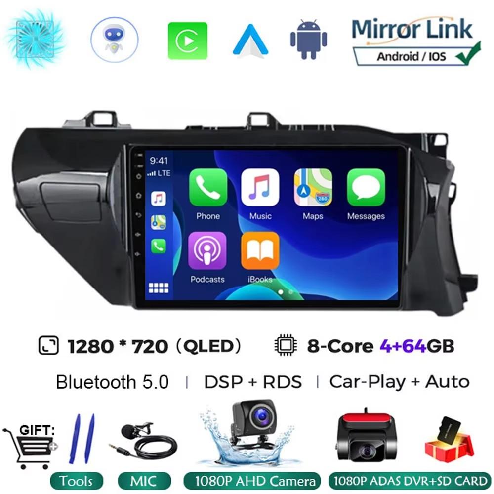 Android 14 Auto Carplay Für Toyota HILUX REVO VIGO IMV 2016 2017 2018 2019 2020 Autoradio Multimedia GPS Player Stereo KEIN DVD