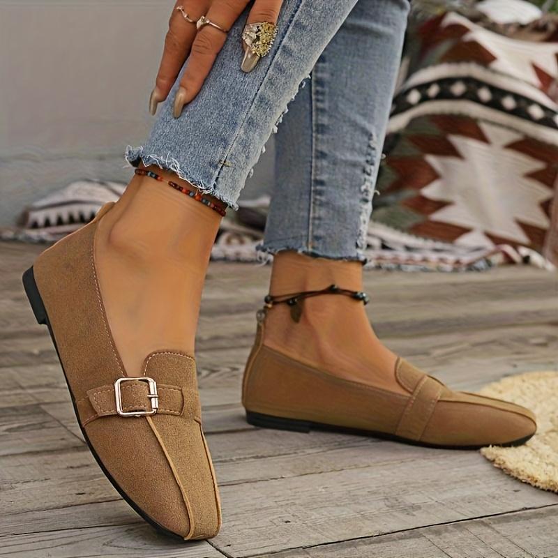 Plus Slipon Loafers Womens Size Soft Round Toe Comfortable Casual Shoes