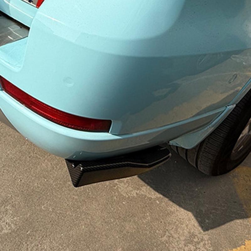 Universal Plastic Rear Diffuser Side Spats with Carbon Fiber Finish Vehicle Rear Bumper Corner Guards for Active Styling