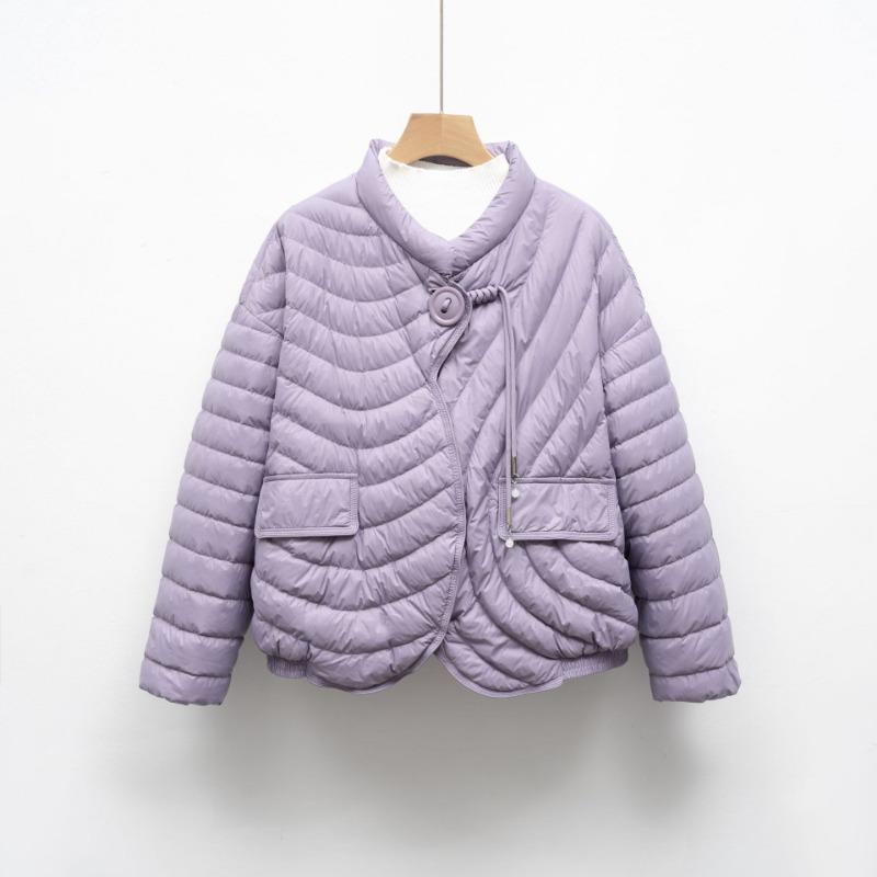 Down jacket new national standard 90 down casual autumn and winter light and simple solid color round neck loose coat
