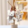 Teddy Shawl Bear Plush Keychain Cartoon Animal Doll Decoration Bag Pendant Gift