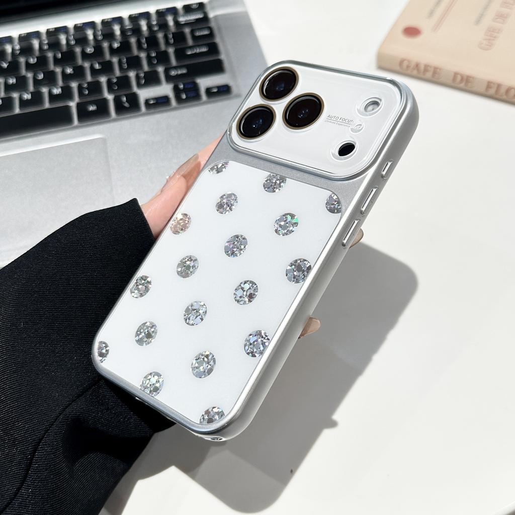 Luxury Glitter Polka Dot Phone Case for iPhone 17 16 15 14 Pro Max Sweet Cute Camera Protection Shockproof Bumper Cover Funda