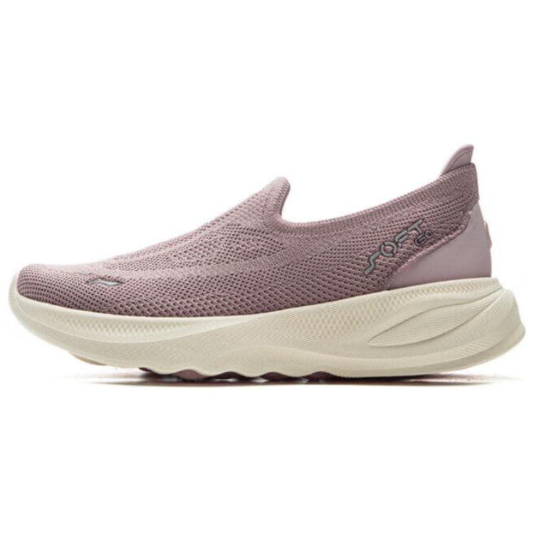 New LiNing SOFT GO 2 Cushioned Anti-Slip Wear-Resistant Rebound Lightweight Low-Top Casual Shoes Women's Dove Gray Purple AGLV018-3