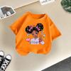 Girls' Cartoon Print Casual Round Neck Short-Sleeve T-Shirt - Summer Collection