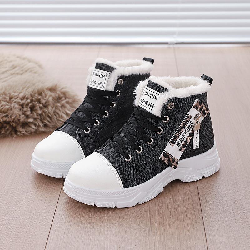 

New canvas high-top women s shoes spring and summer breathable thick-soled heightening casual shoes Martin boots sports high-top 43