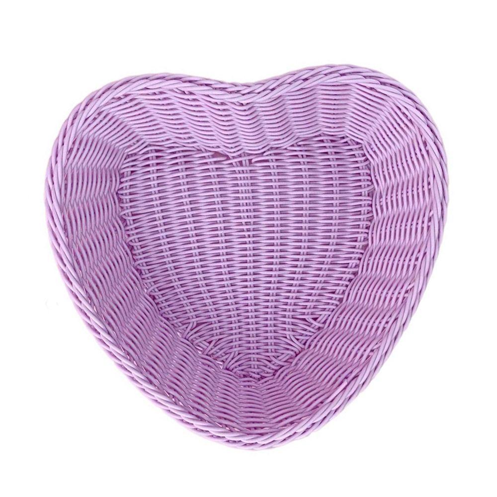 Pink Sweet Color Basket Plastic Fruit Storage Basket Durable Sundries Organizer  Debris