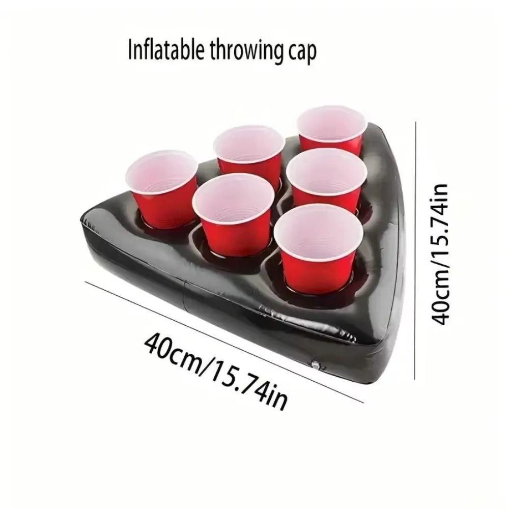 Triangle Cap Toss Game Hat Beverage Cup Mats Party Toss Game Inflatable Pong Hat Garden Party