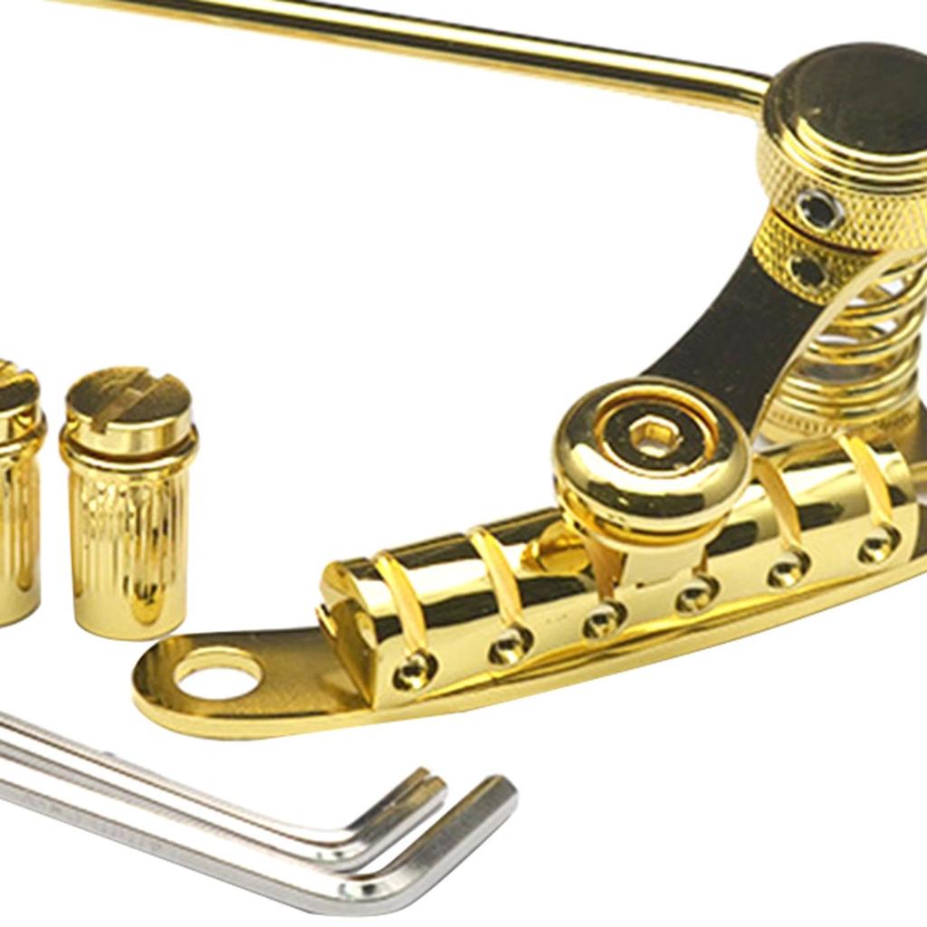 TTETTZ Professional Electric Guitar Bridge Stop Bar Replacement Parts Gold
