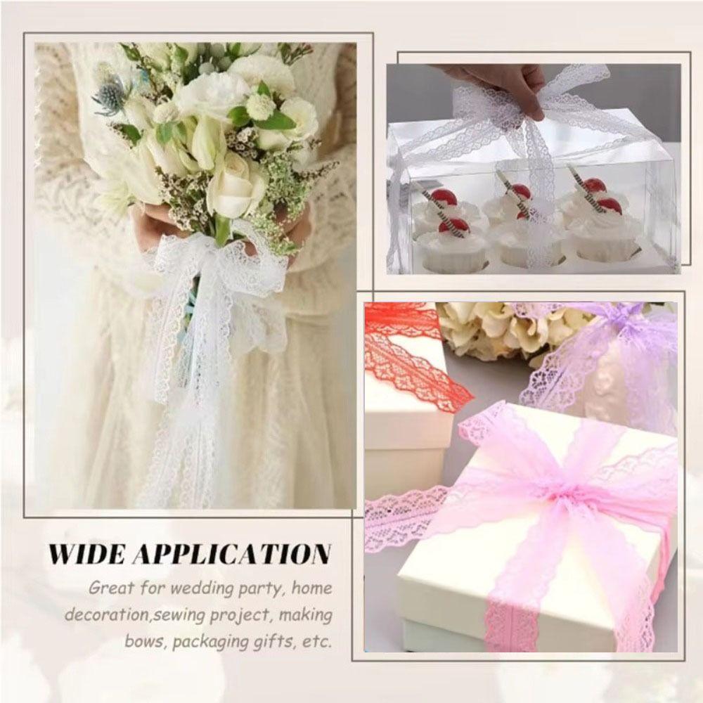 Wide Ribbons Lace Satin Ribbons Crafts Bow Gift Wrapping Ribbons  Wedding Party Decoration