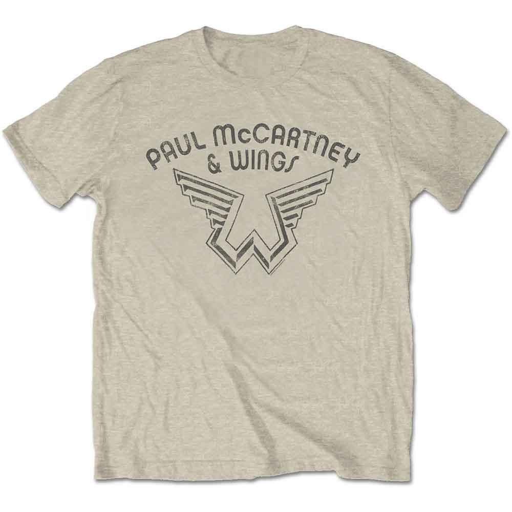 Paul Mccartney Wings Logo Sand Official Tee TShirt Mens Unisex Unisex T-Shirt S