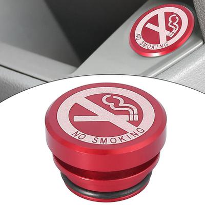 Car Cigarette Lighter Plug Trim Aluminum NO SMOKING Button Waterproof Dustproof 12V Cigarette