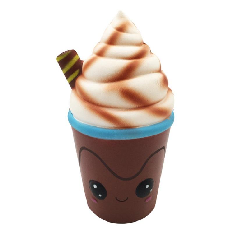 

Large Kawaii Ice Cream Cup Squishies Soft Slow Rebound Scented Hand Pinch Simulation Food Anxiety Soothing Squish Toy шоколадний