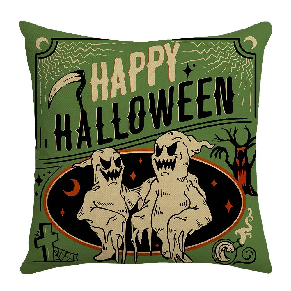 New Halloween Pumpkin Pillow Cover Skeleton Cat Decoration Sofa Bedroom Pillow Cover Bedside Backrest