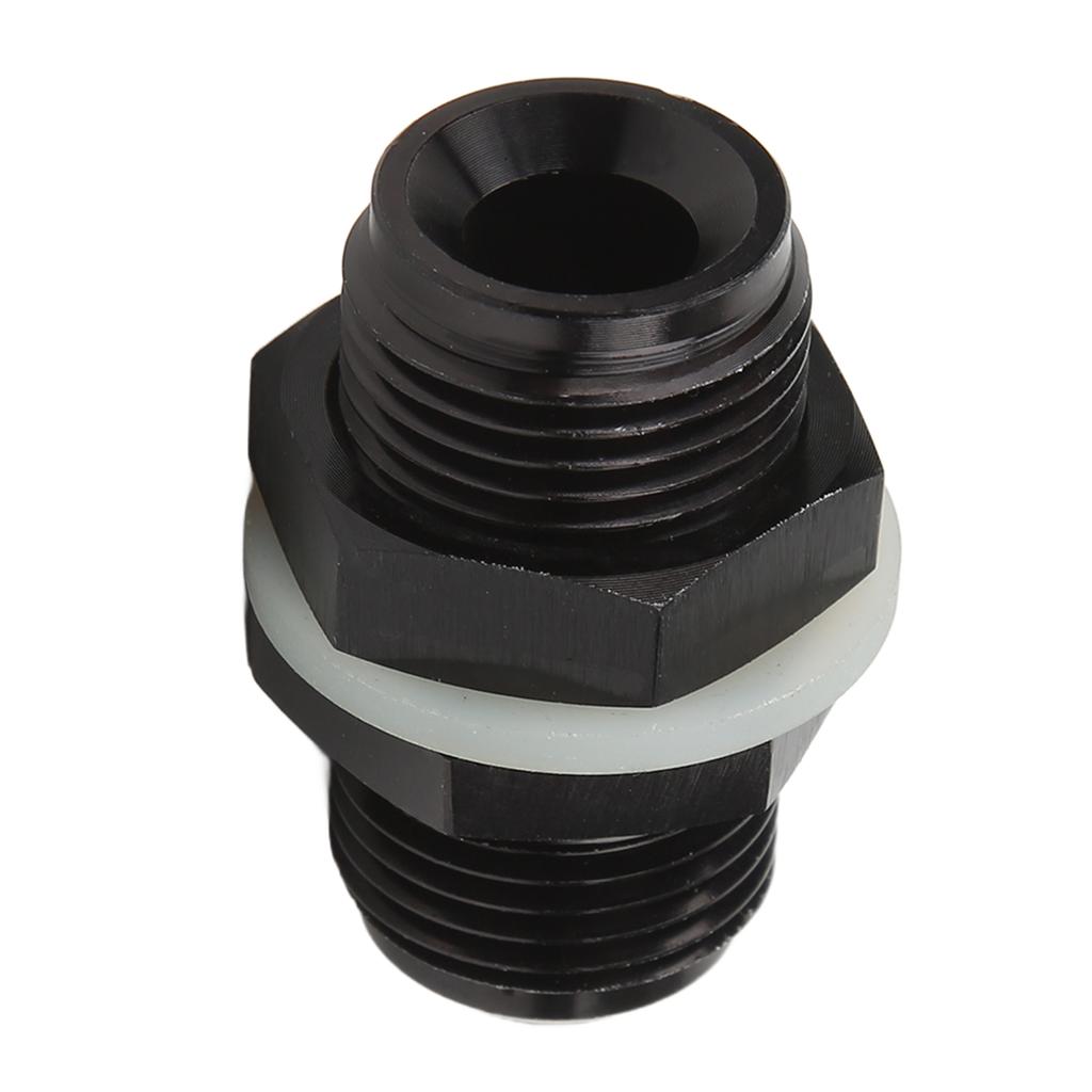 Fuel Cell Bulkhead Fitting with PTFE Washer Black Anodized 6061‑T6 Aluminum Alloy Connector for Most Fluid