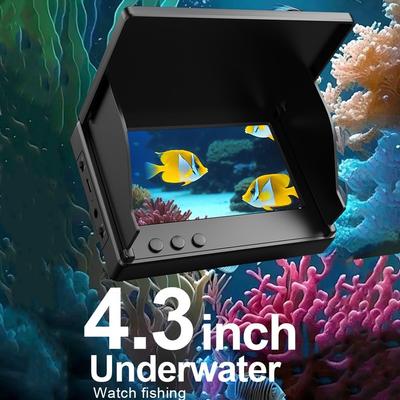 Écran 4,3 pouces Moniteur de pêche sous-marine Pare-soleil Moniteur de caméra de pêche Pêche sous-marine