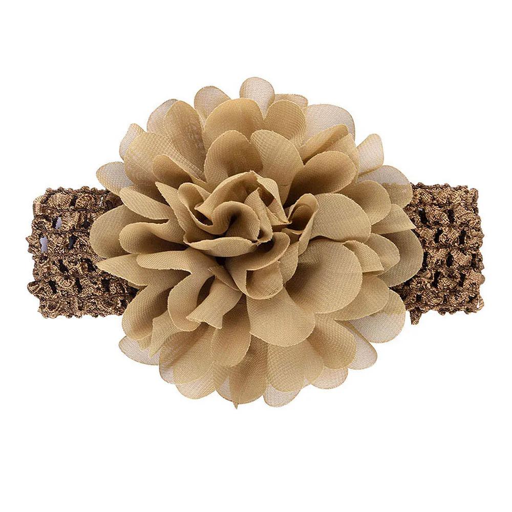 1Pieces Baby Girls Headbands Chiffon Big Flower Soft Strecth Hair Band Hair Accessories for Baby Girls Newborns Infants Toddlers