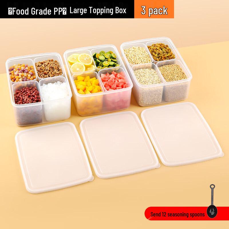 YiCang 4-Compartment Ingredient Organizer Box (3-Pack)