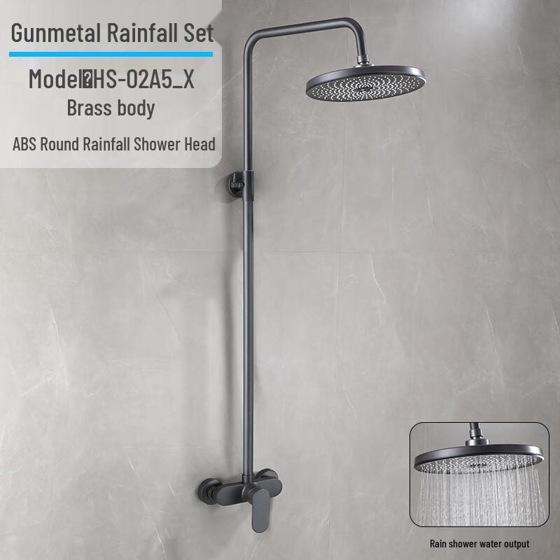 ZISIZ Gunmetal Grey All-Copper Lift Shower Faucet
