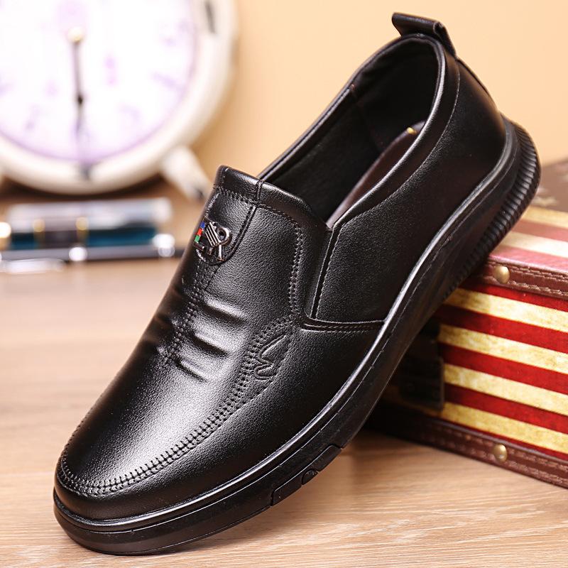 New Spring Men's Business Casual Shoes Formal Dress Breathable Leather Shoes Trendy Fashion All-match Tide Shoes Slip-on Men's Shoes