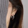 BF CLUB 925 Silver Earrings For Women Trendy Gold Circle Earring Jewelry Prevent Allergy Party Accessories