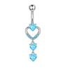 1Pcs Stainless Steel Cross-Border Hot-Selling Love Belly Button Ring 14G Tassel Pendant With Zirconia Belly Button Stud