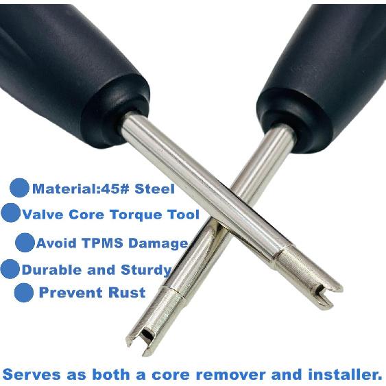 2 Pieces Valve Core Torque Tool, Avoid TPMS Damage, Valve Core Removal And Tallation Tool, Helps Guard Agat Over Or Under Torquing,Black, Silver