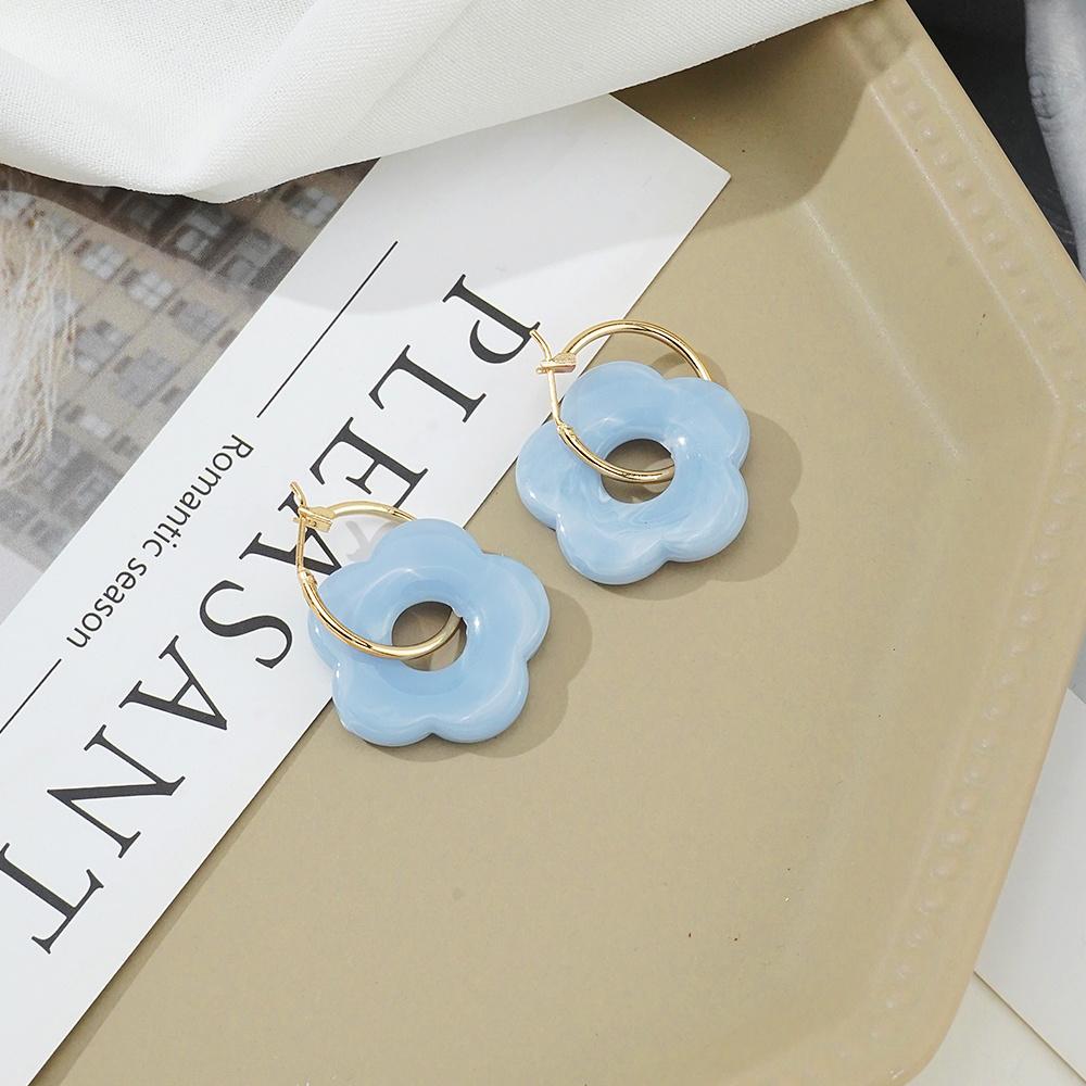 

Модные акриловые милые и милые серьги с цветами, модные простые женские ювелирные аксессуары