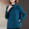 Middle Age Women's Wool & Blends Coats Plus Size Autumn Elegant Loose Outerwears Lady Jackets
