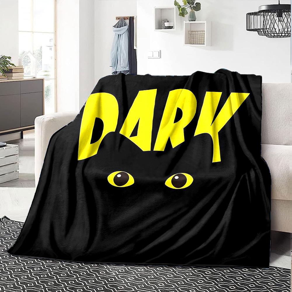 

1pc DARK CAT Soft Flannel All Season Throw for Home, Office, Outdoor UseDurable Comfort Soft Warm Throw for Home 80x120cm
