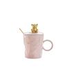 Bear Girl Mug Light Luxury Ceramic Cup with Lid Spoon High Looking Couple Coffee Cup Student Water Cup