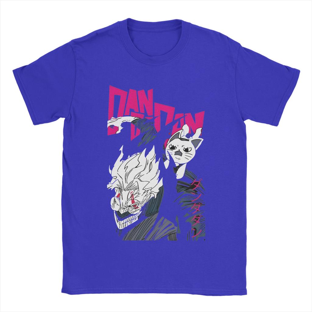 Leisure Dandadan Okarun and Cat T Shirt Men's Round Neck Short Sleeve Tops Shirts Anime Cotton Summer Clothing