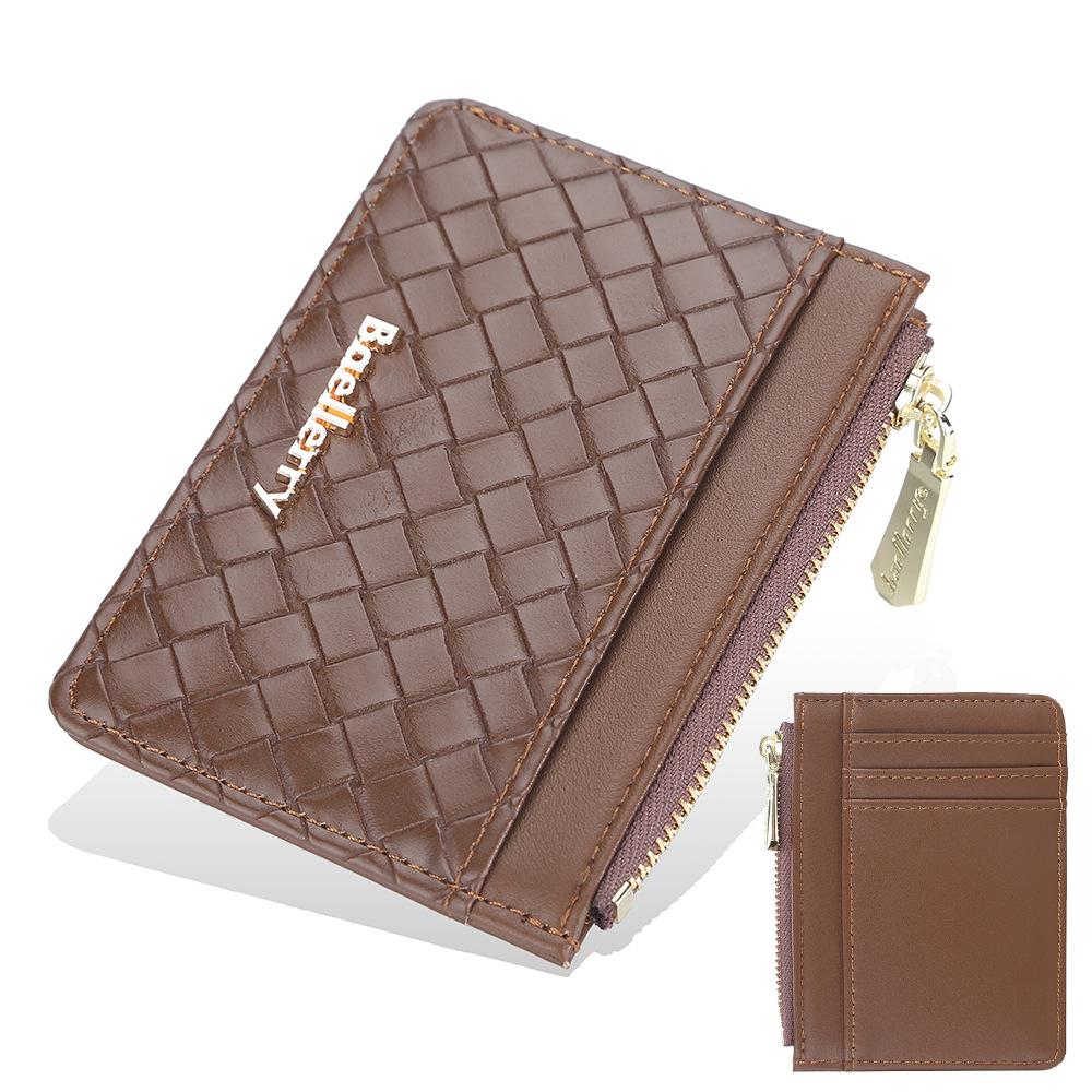 Baellerry Women's Short Purse Woven Pattern Wallet Zipper Coin Purse Fashion Card Holder Pu Leather Billfold