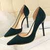 Women's Suede High Heels Pointed Sexy Single Shoe Elegant Slim Heeled Shoes Comfortable Shallow Mouth Ladies Pumps Mujer