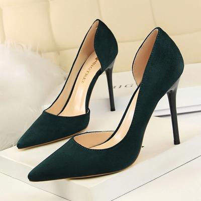 Damen Wildleder High Heels Spitz Sexy Einzel Schuh Elegant Schlank Absatzschuhe Bequeme Flachmündung Damen Pumps Mujer