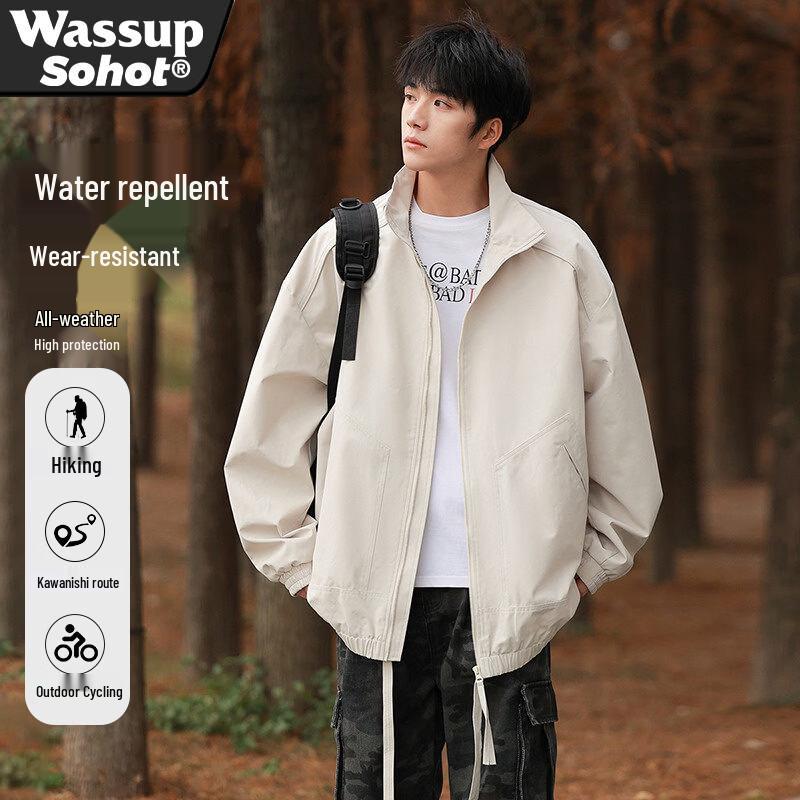 Wassup Sohot Men's Windproof Stand-up Collar Jacket