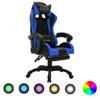 Day and Night - Day and Night Gaming Chair with RGB LED Lights Blue and Black Synthetic Leather