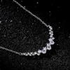 Ladies' Pendant Necklace, Inlaid with Gradient Transparent Cubic Zirconia, Minimalist Curved Design, Exquisite Daily Necklace, Birthday Gift