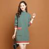 Fleece and Thickened Mid-length Sweater for Women Loose Half Turtleneck Knitted Sweater Fashionable and Casual Hip-hugging Knitted Dress