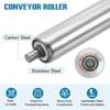 Uxcell Stainless Steel Conveyor Rollers, 1.5" Diameter, 12" Long, Gravity Transmission Replacement Parts, Zinc Plated Ends (Silver, Pack of 2)