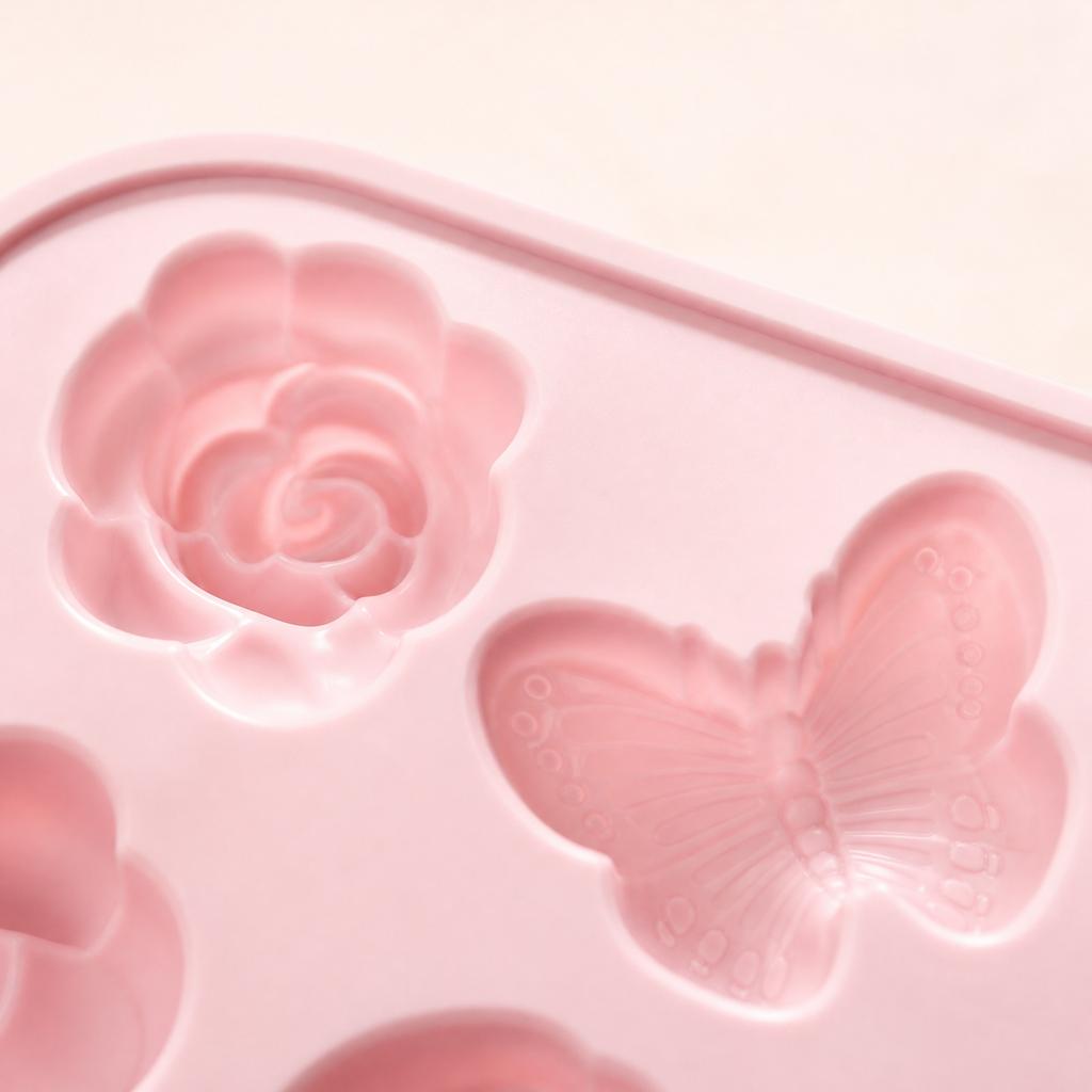 12-Cavity Silicone for Chocolate and , Food Grade, Easy Release Flower Butterfly Shapes