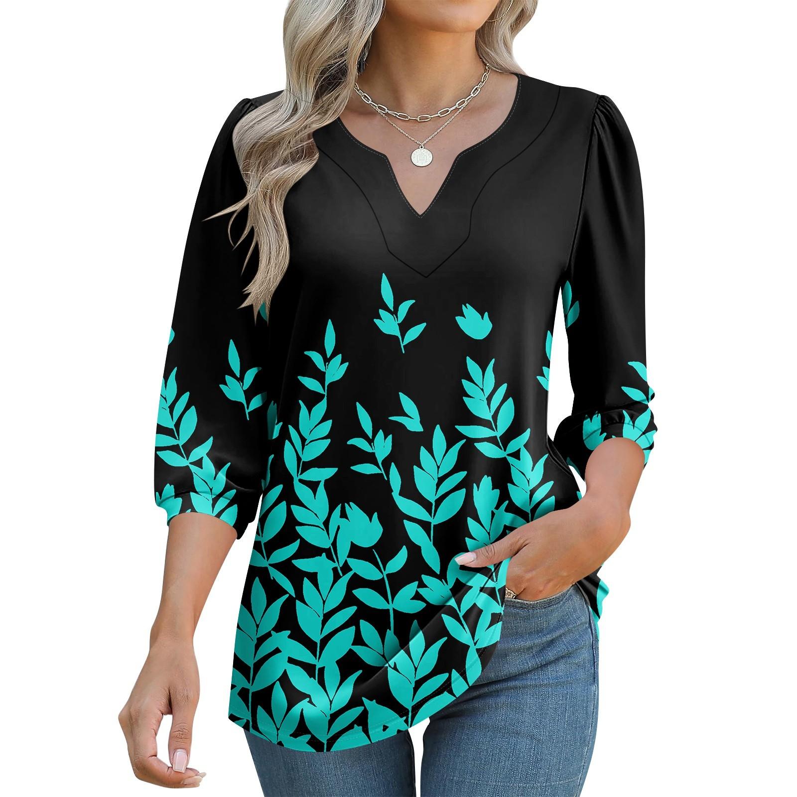 

Женские футболки с рукавом 3/4, футболки с графикой, повседневные базовые топы, пуловеры XXL