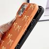 Bowknot Pattern TPU Leather Texture Phone Case For iPhone 16 Pro Max 15 Pro 14 13 12 11 Solid Color Matte Shockproof Slim Soft Bumper Cover