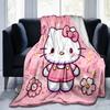 1pc Hello Kitty's Sweet Adventure Throw Blanket, Cartoon Character Decorative Blanket for Room, Soft Bedding Cover, Perfect Gift for Birthday or Holid